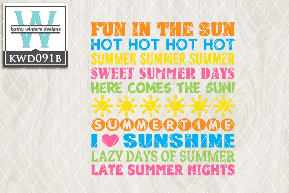 Summertime Cutting File KWD091B example image 1