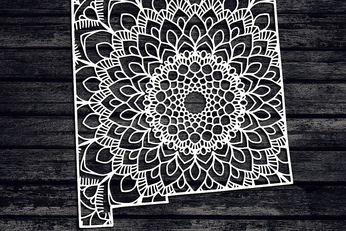 New Mexico Mandala Svg, New Mexico Svg, NM Svg, State Svg example image 1