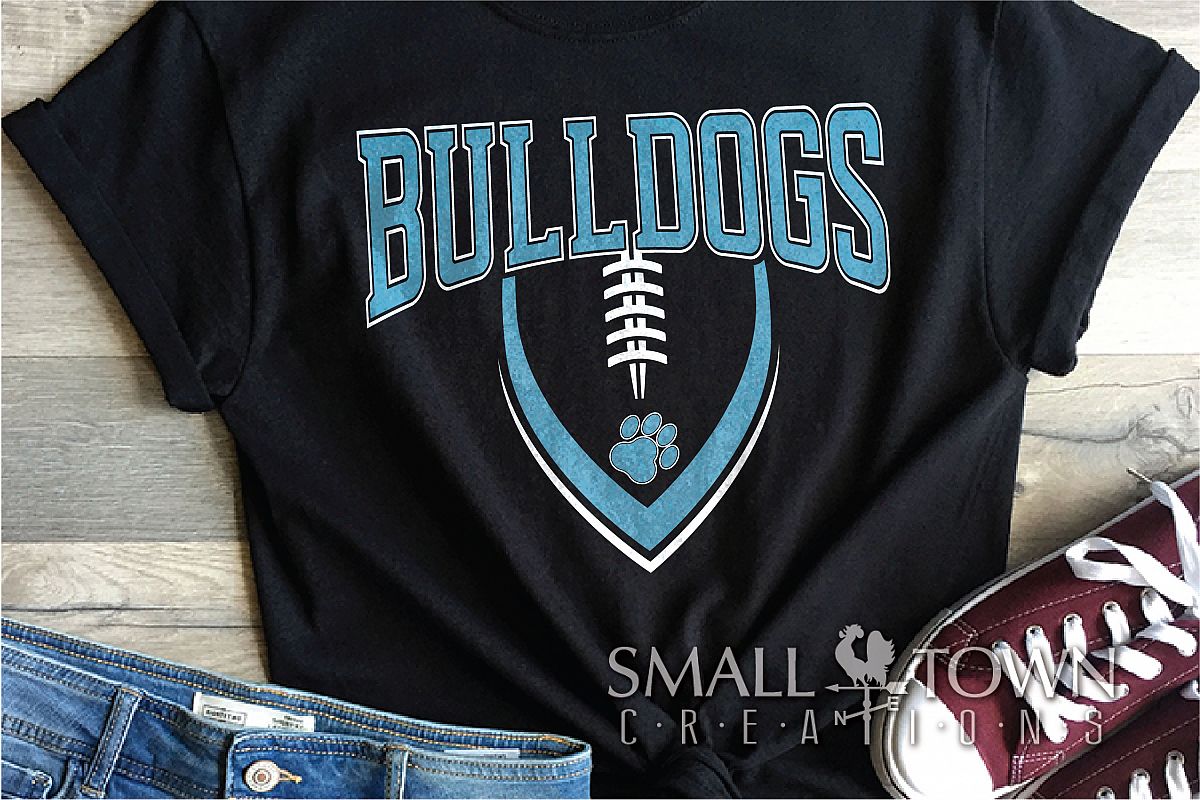 Bulldog Football, Paw Print, Team, PRINT, CUT & DESIGN example image 1