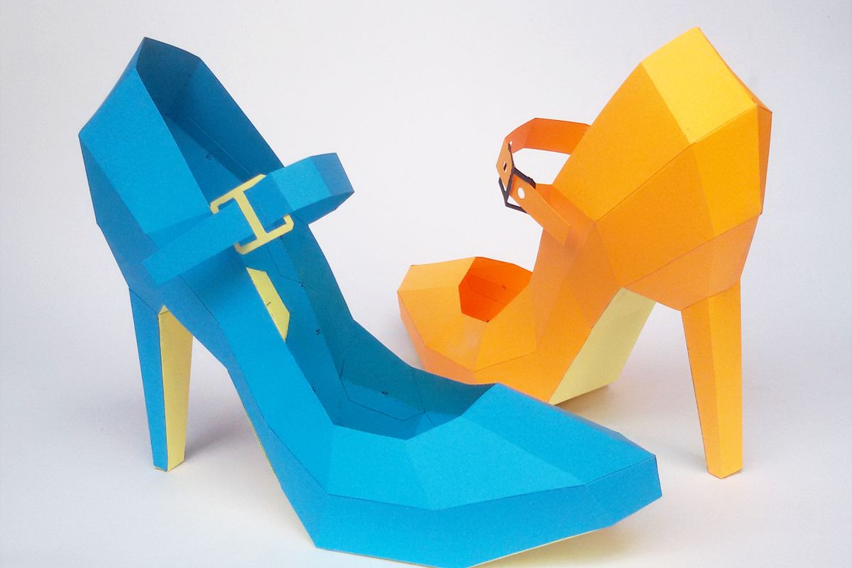 DIY High Heel Belly Model - 3d papercraft example image 1