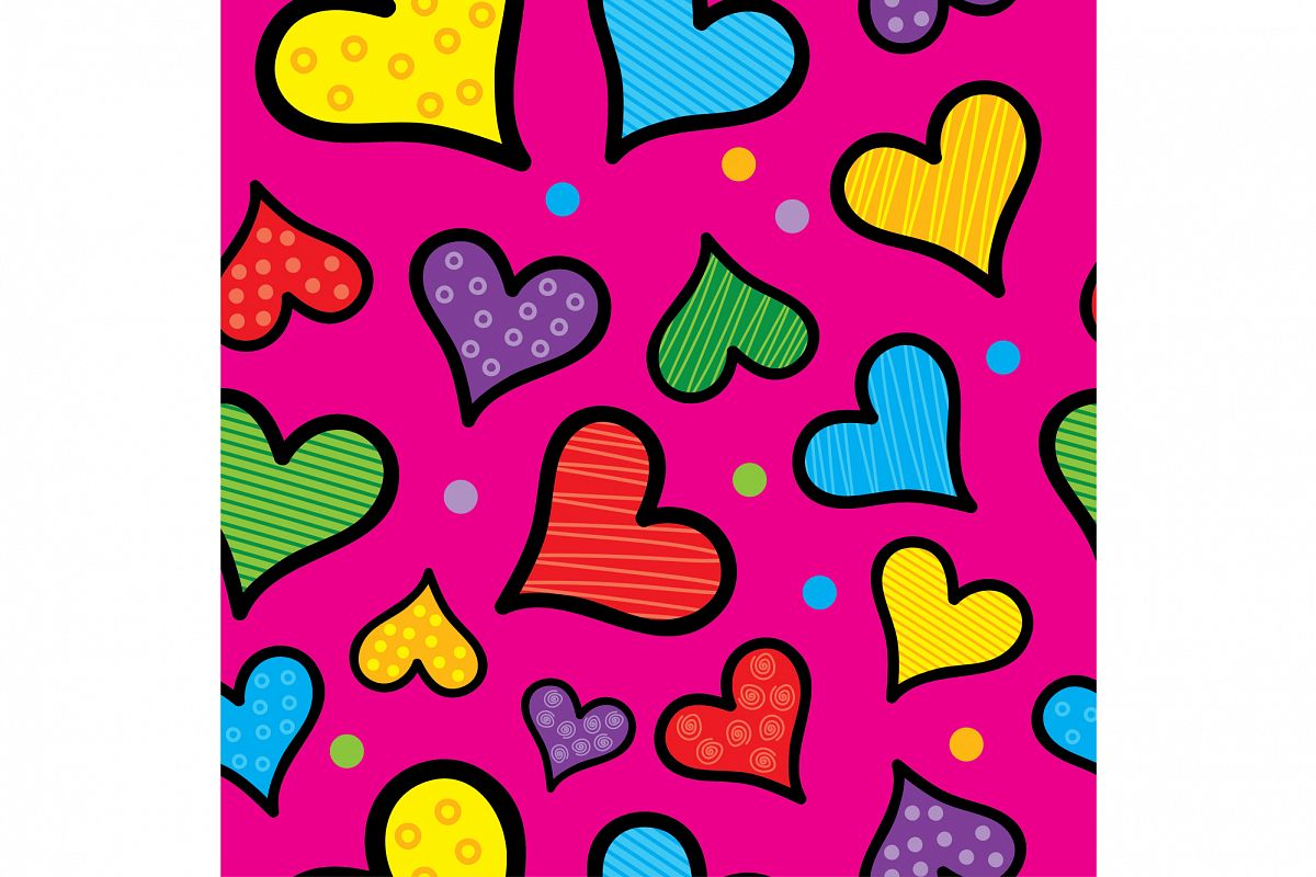 Seamless vector background with decorative hearts. Print. Cloth design, wallpaper. example image 1