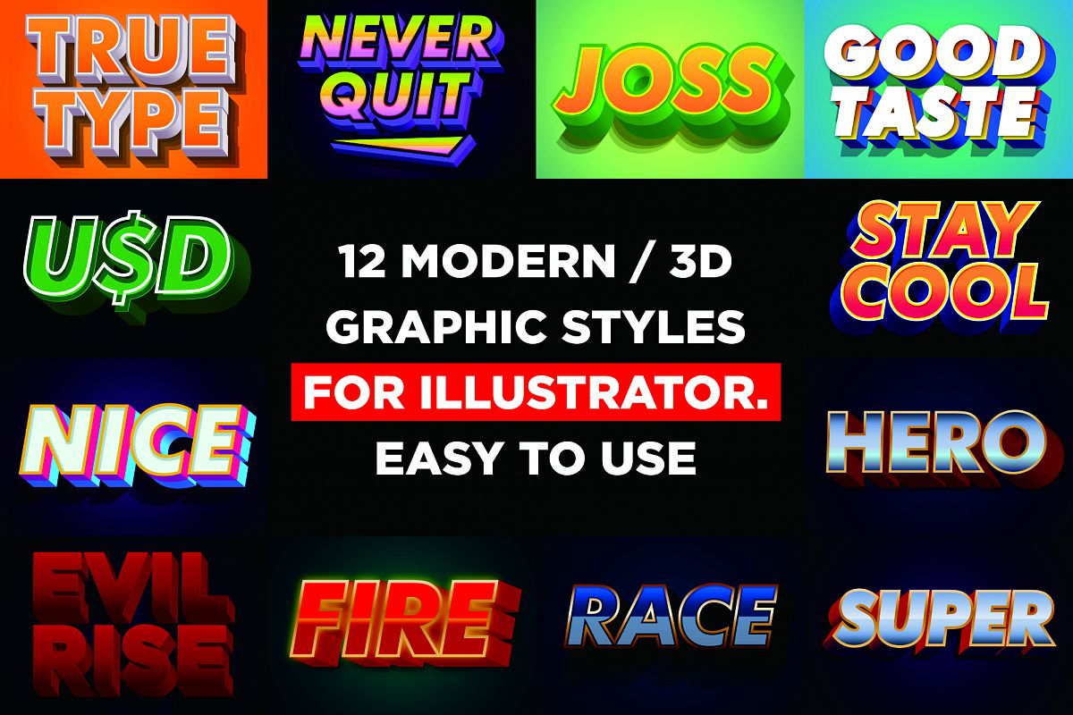 Modern text effects for illustrator example image 1