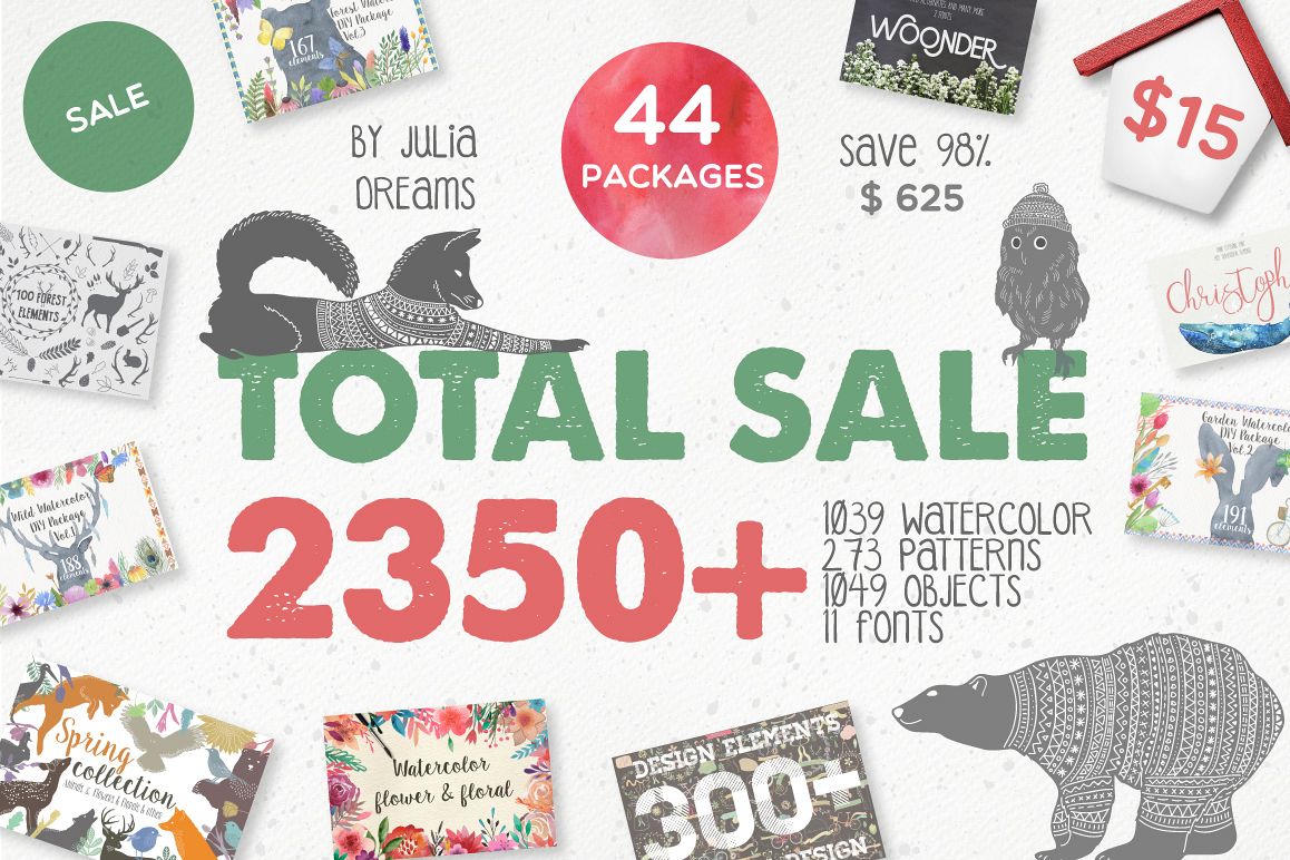 TOTAL SALE • 2350 ELEMENTS • 98%OFF example image 1