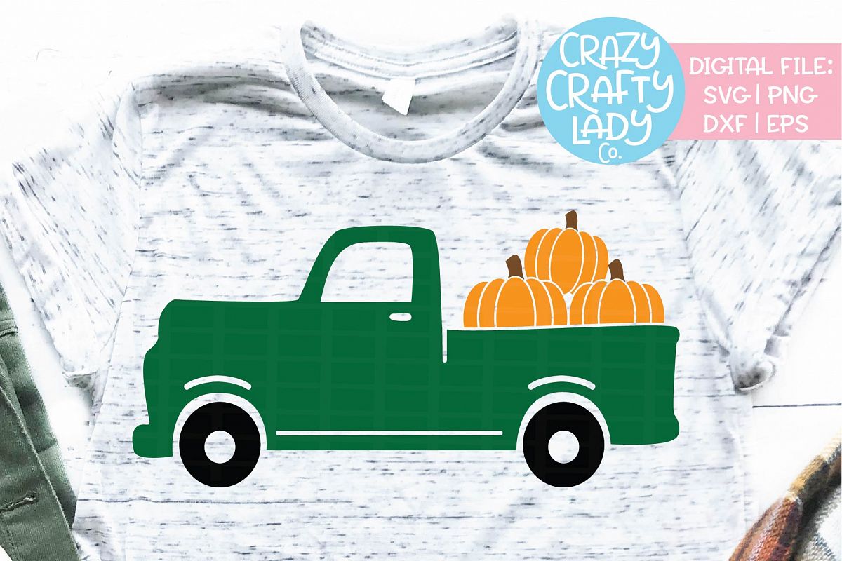 Fall Pumpkin Truck SVG DXF EPS PNG Cut File example image 1