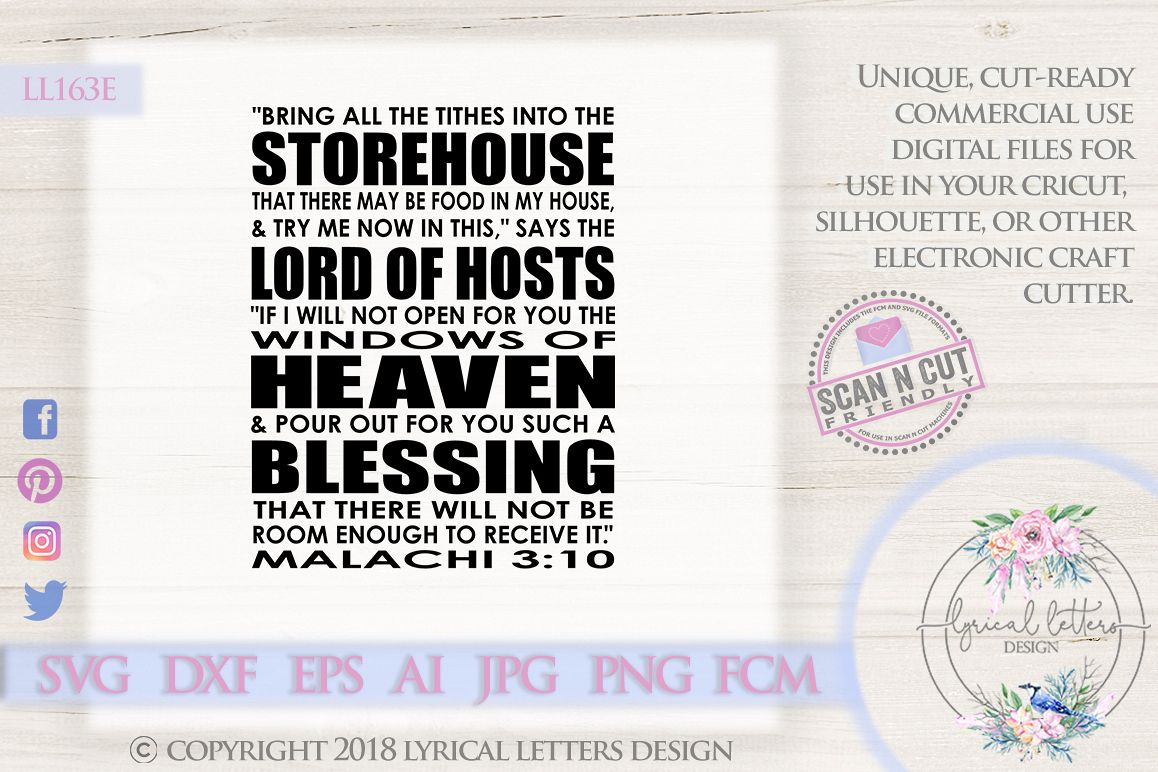 Malachi 3 Scripture SVG DXF LL163E example image 1