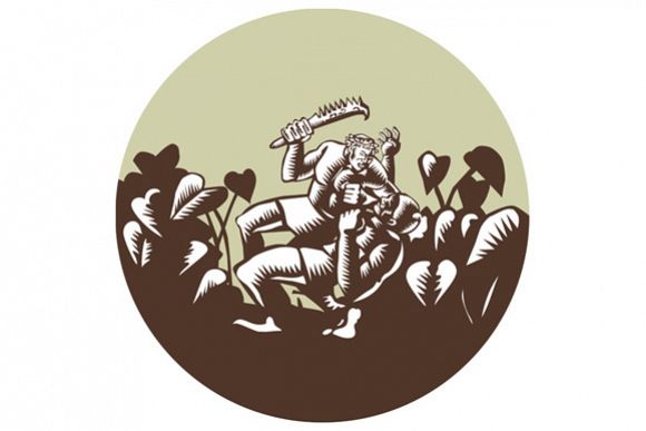 Samoan Losi Club Nifo'oti Weapon Circle Woodcut example image 1