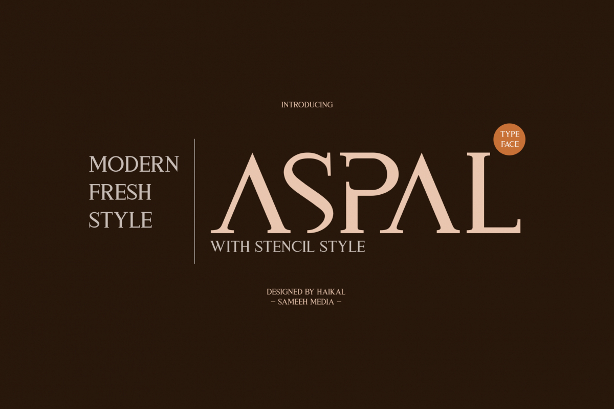 Aspal Typeface Font example image 1
