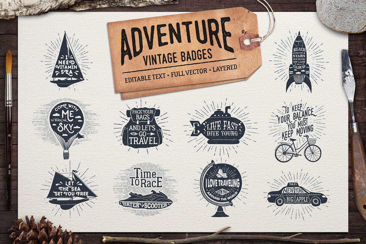 Adventure Vintage Badges (part 2) example image 1
