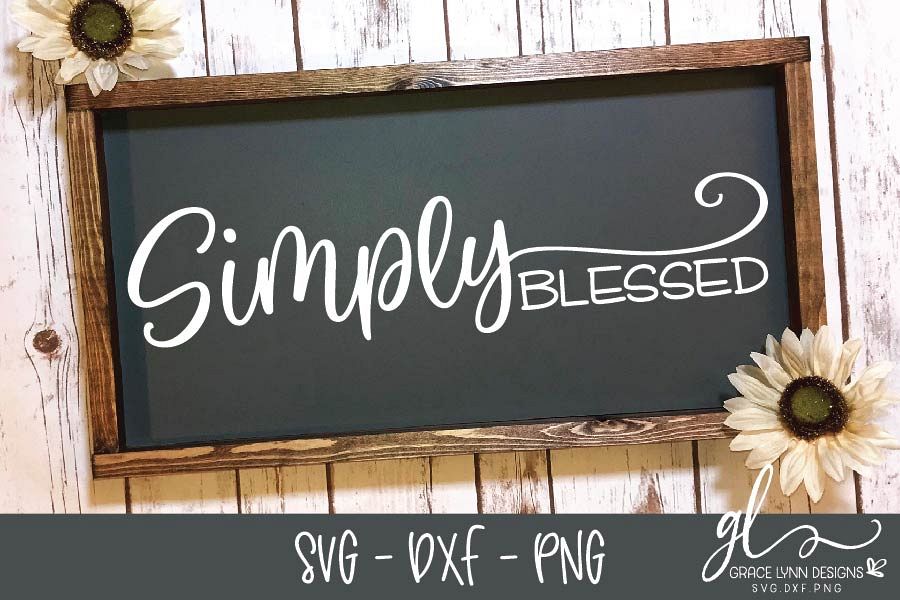 Simply Blessed - SVG Cut File - SVG, DXF & PNG example image 1