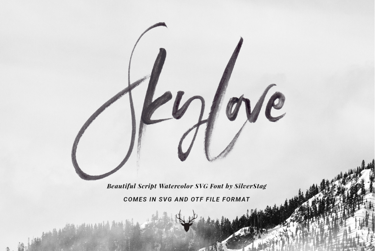 Download SkyLove SVG Unique Watercolor Script Font (103062 ...