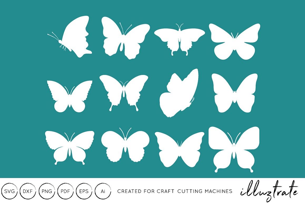 Download Butterflies SVG Cut File - DXF - Craft Cutting Files