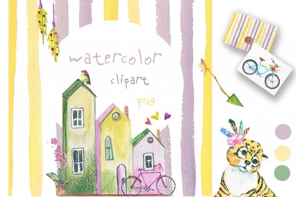 Holiday set watercolor example image 1