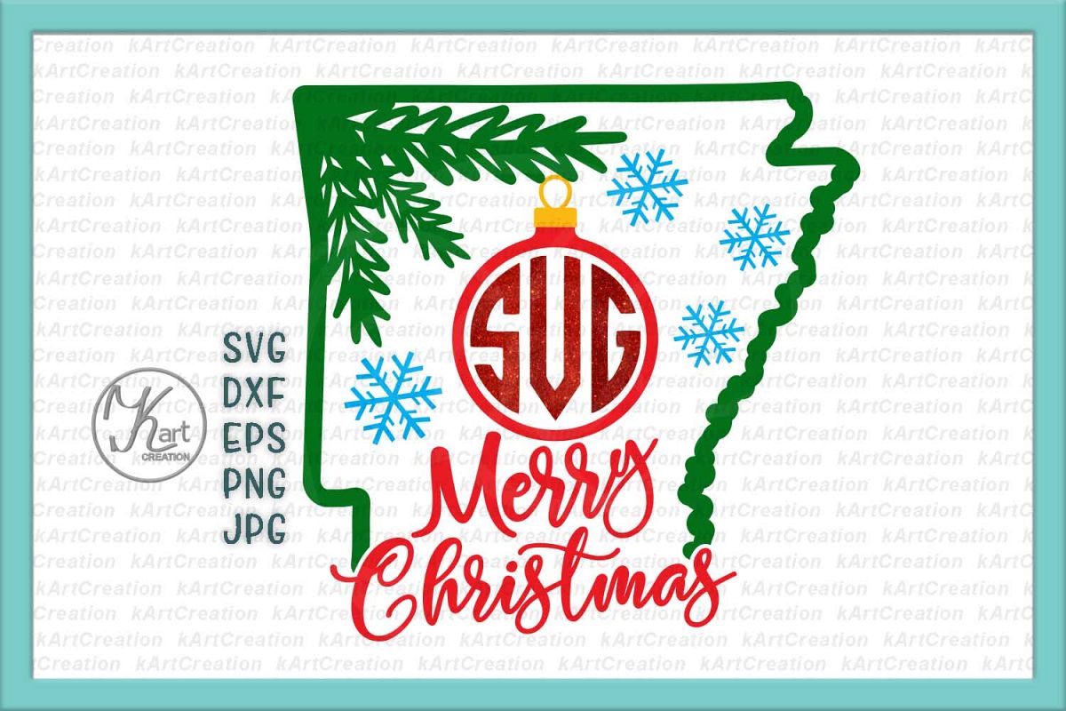 Download Christmas Arkansas Monogram svg, Merry Christmas svg dxf for