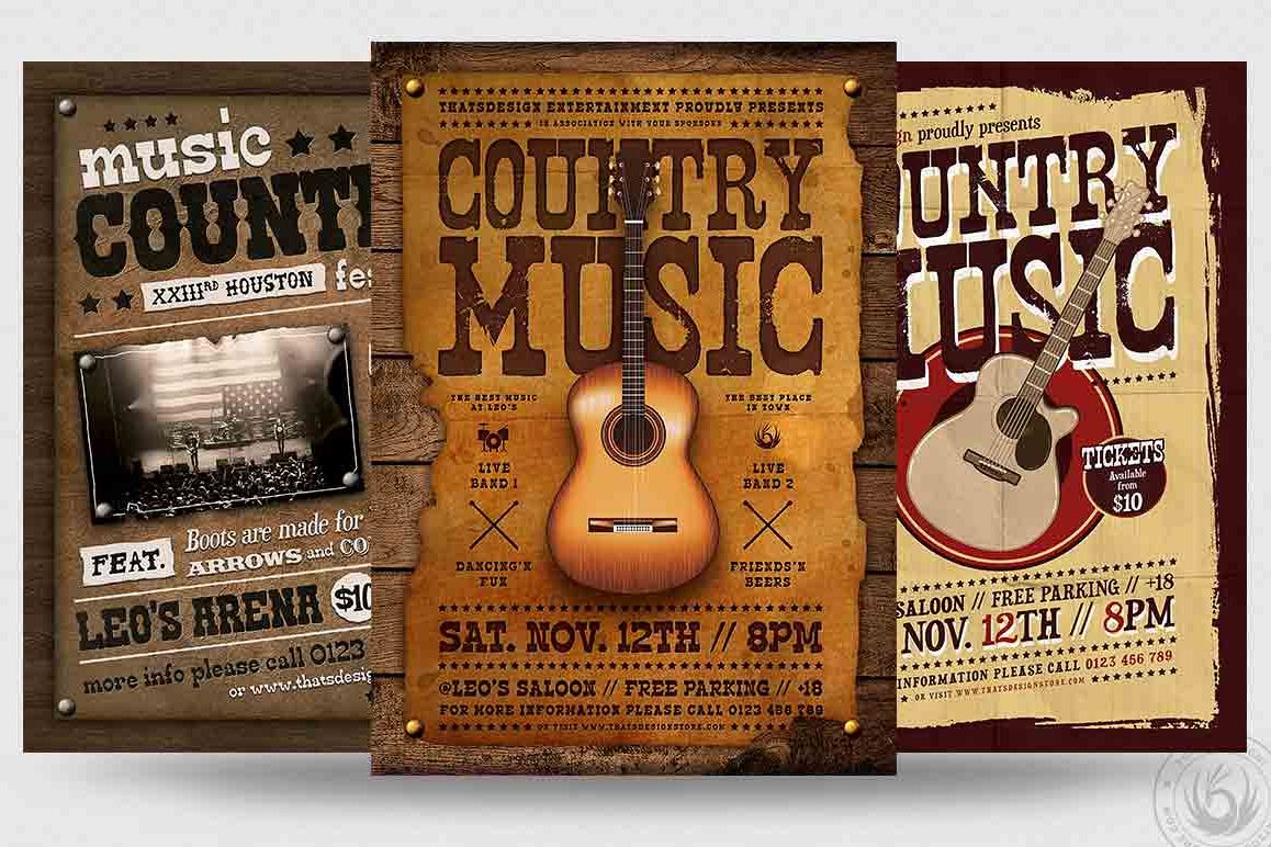 Country Music Flyer Bundle V2 example image 1