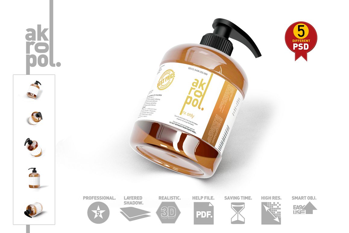 Amber Pump Bottle example image 1