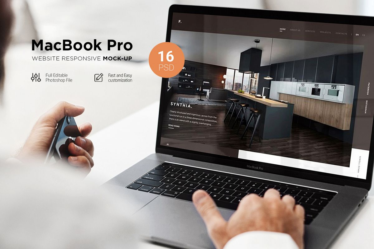MacBook Pro Responsive Mock-Up example image 1