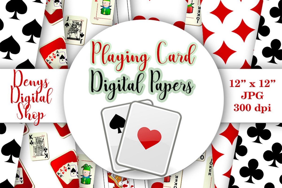 Playing Card Suits - Digital Wall,Playing Card Pattern, SALE example image 1