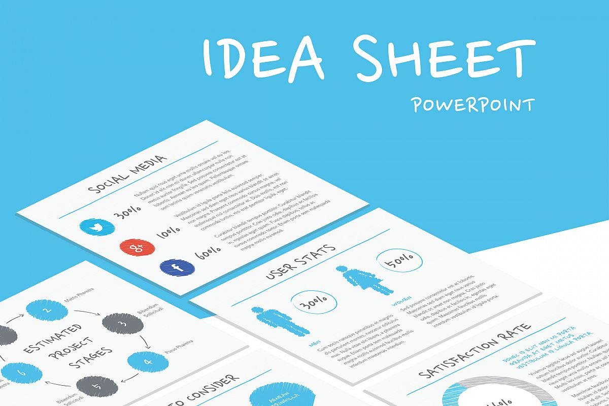 Idea Sheet PowerPoint Template example image 1