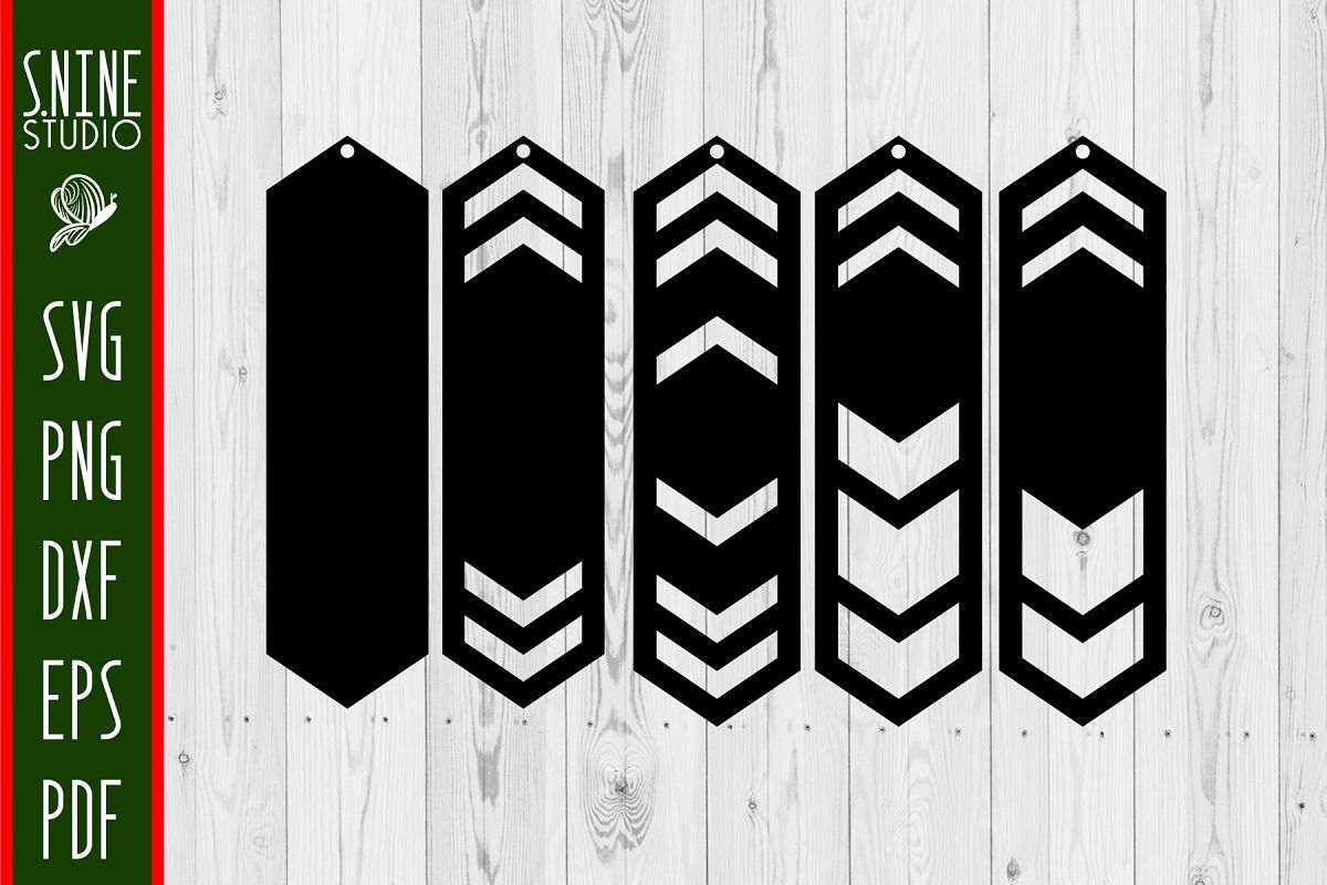 5 Hexagon Geometric Earrings Chinese Asian SVG Bundle example image 1