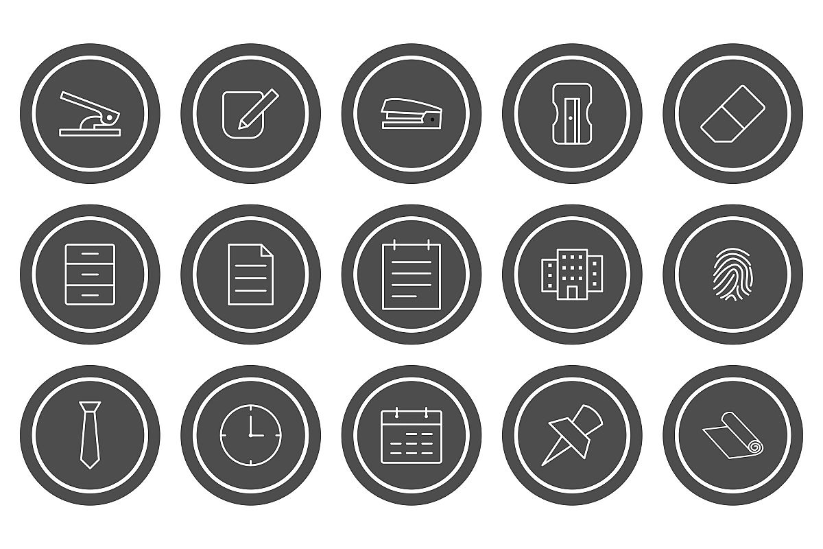 Download Set Of Office And Stationery Icons 444388 Icons Design Bundles