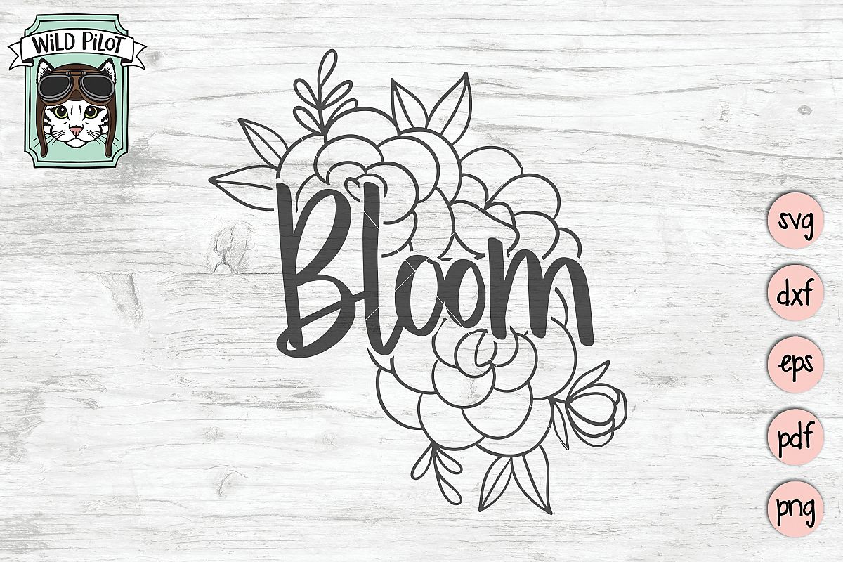 Bloom SVG file, Bloom cut file, Flowers, Floral, Religious example image 1