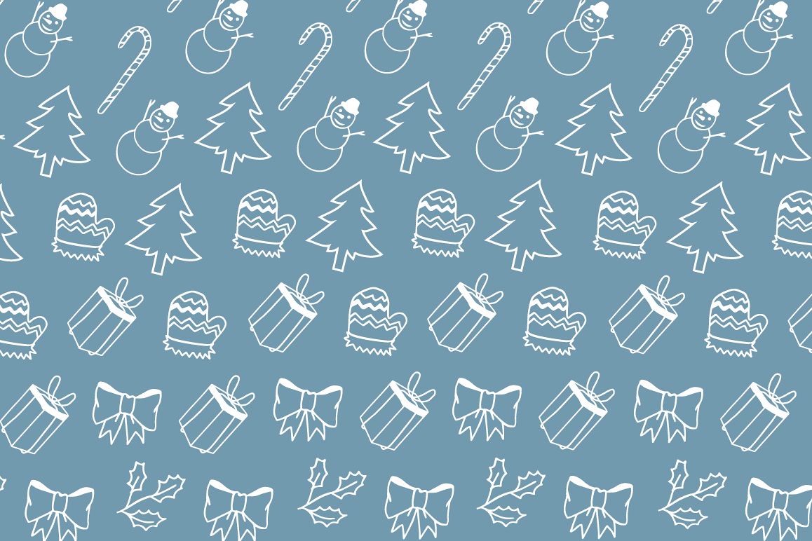 Christmas elements hand drawing pattern example image 1