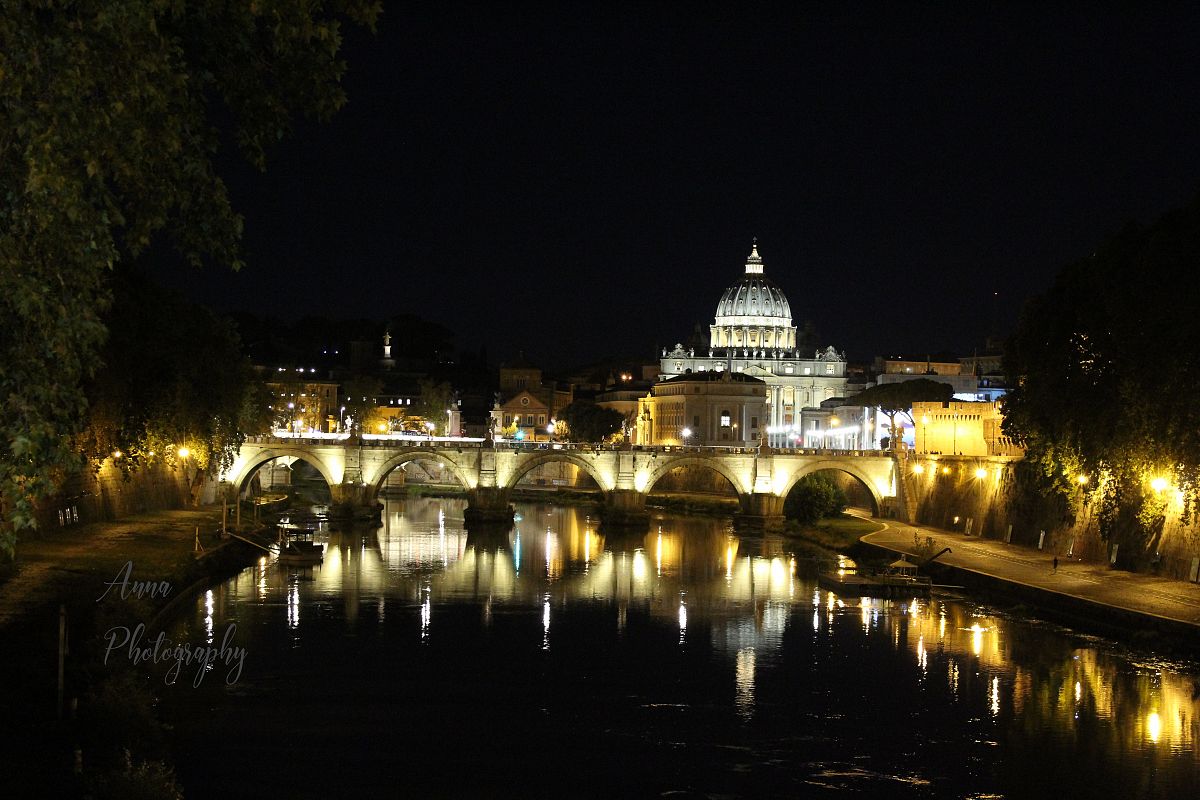 Vatican Bridge at Night at Distance example image 1