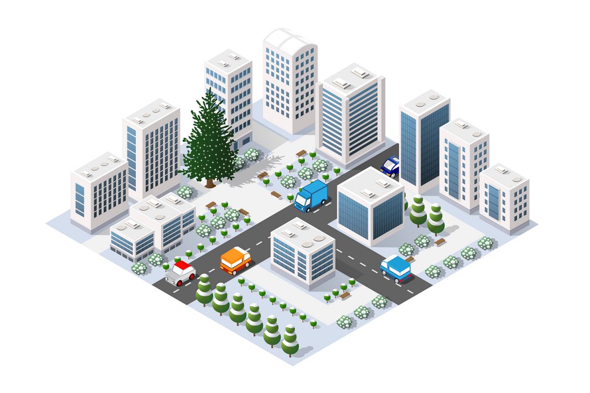 Winter city isometric example image 1