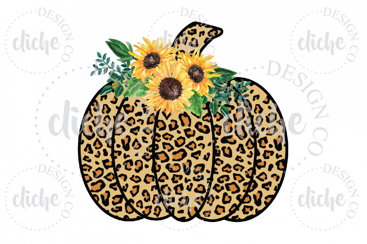 Leopard Pumpkin Sublimation Design example image 1
