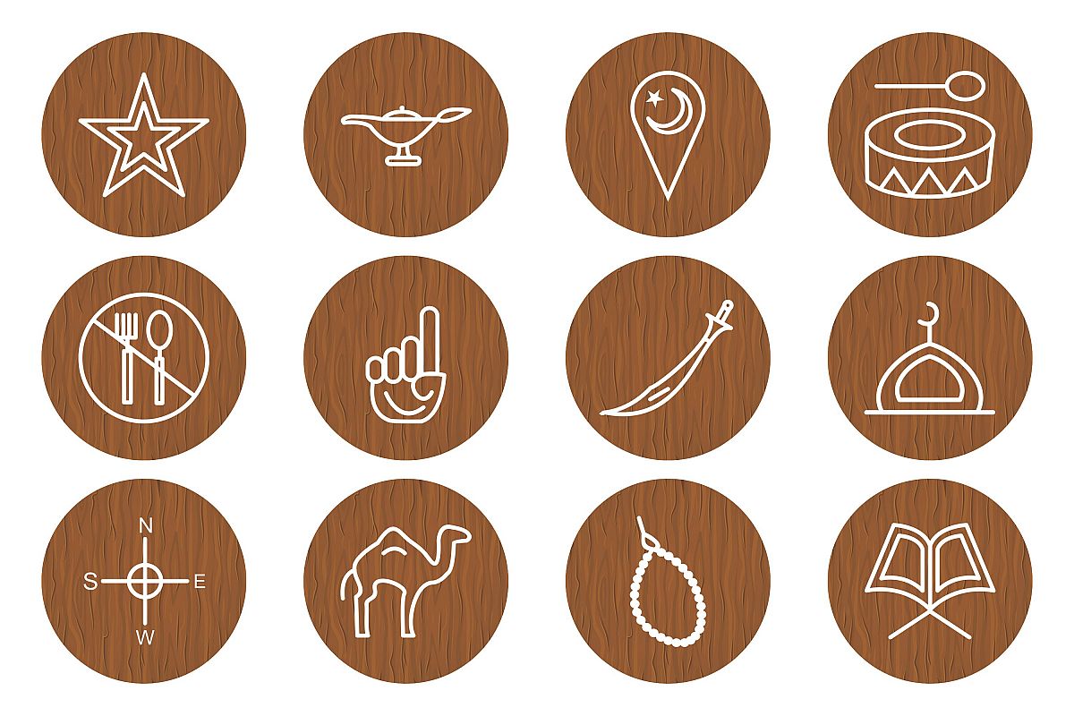Set Of Ramadan Icons example image 1