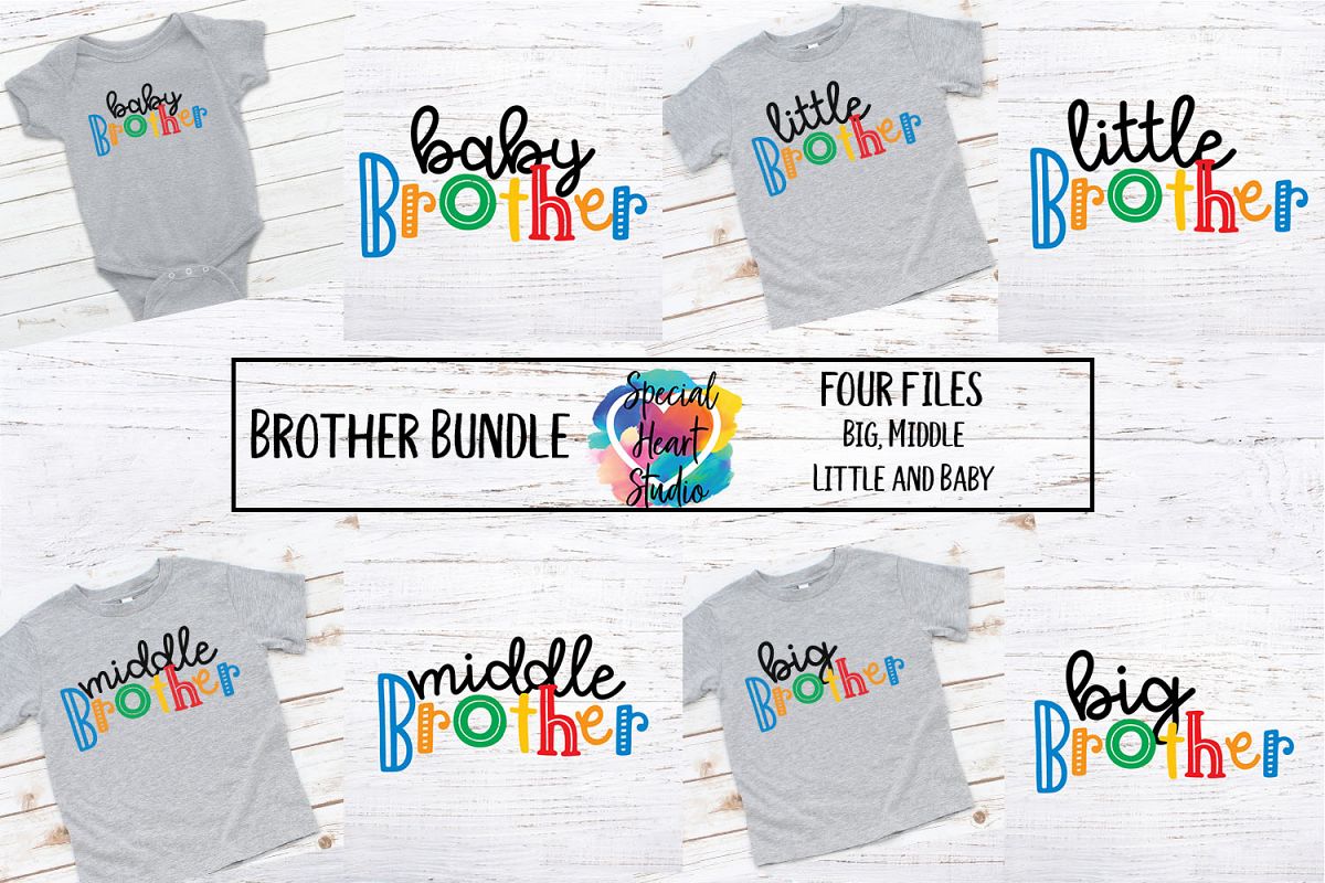 Brother Bundle - A set of brother sibling SVG designs example image 1