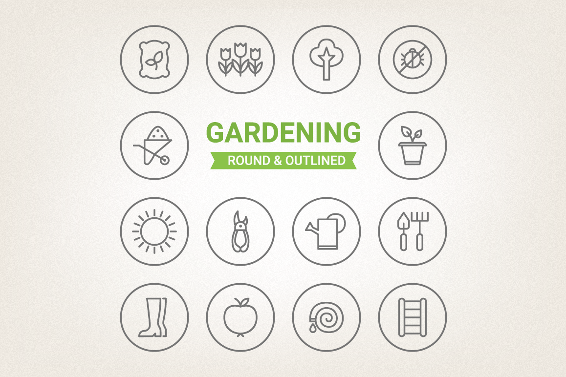 Circle Gardening Icons example image 1