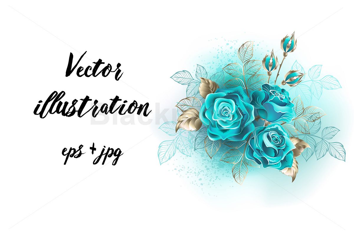 Three Turquoise Roses example image 1