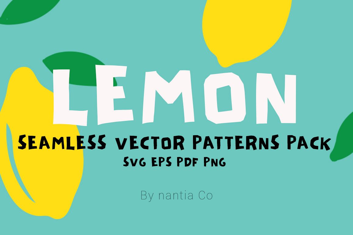 Lemon Seamless Vector Patterns Pack example image 1