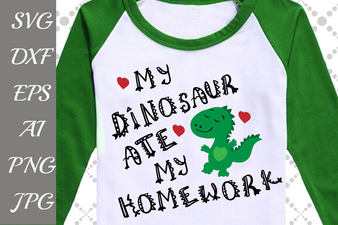My Dinosaur Ate My Homework Svg example image 1