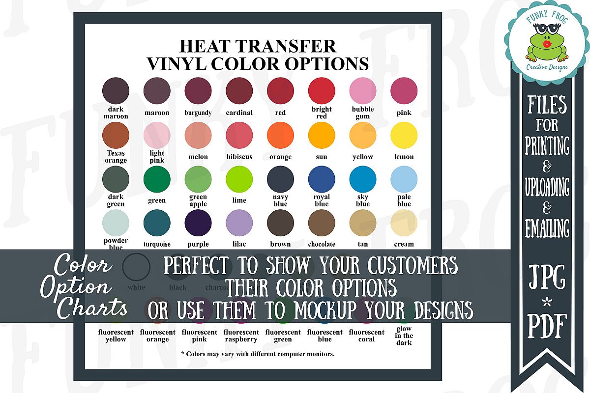 Siser Easyweed Heat Transfer Vinyl Color Chart
