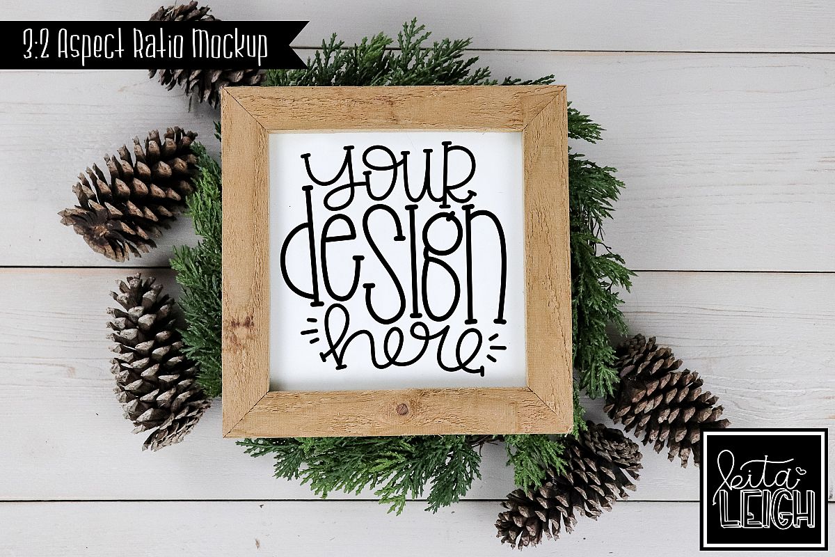 Square Sign Fall and Christmas Mockup example image 1