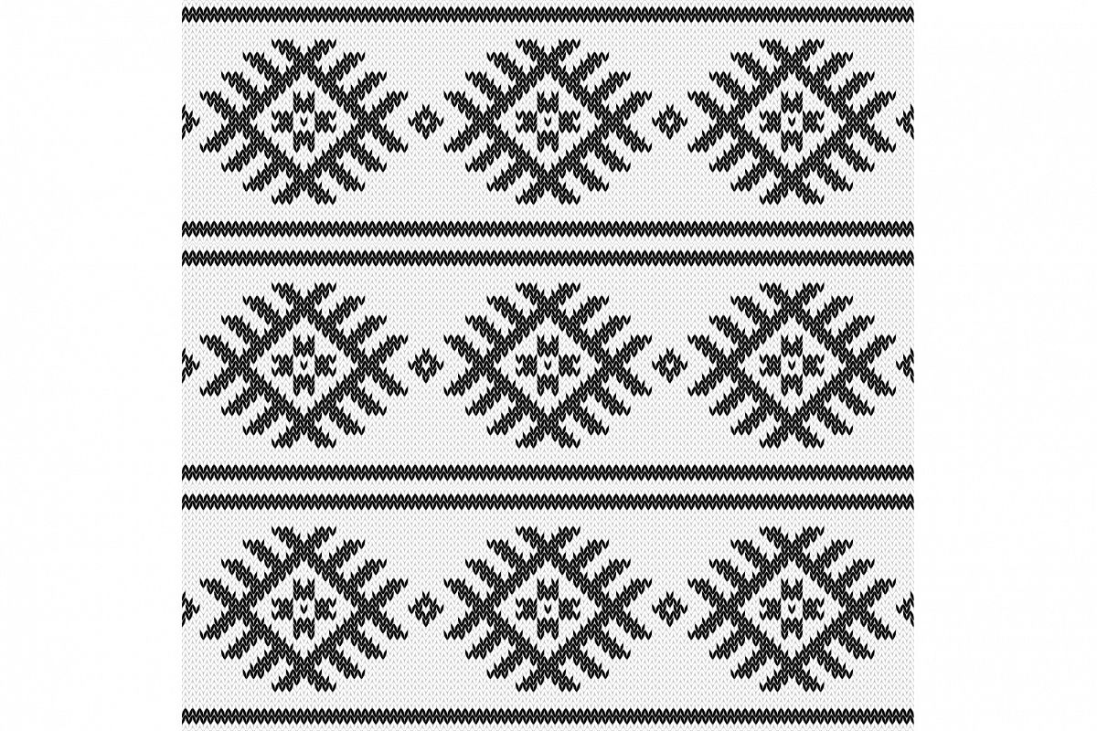 Seamless vector background with Norwegian snowflakes. Print. Cloth design, wallpaper. example image 1