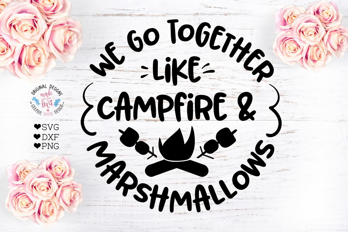 Campfire and Marshmallows Cut File example image 1