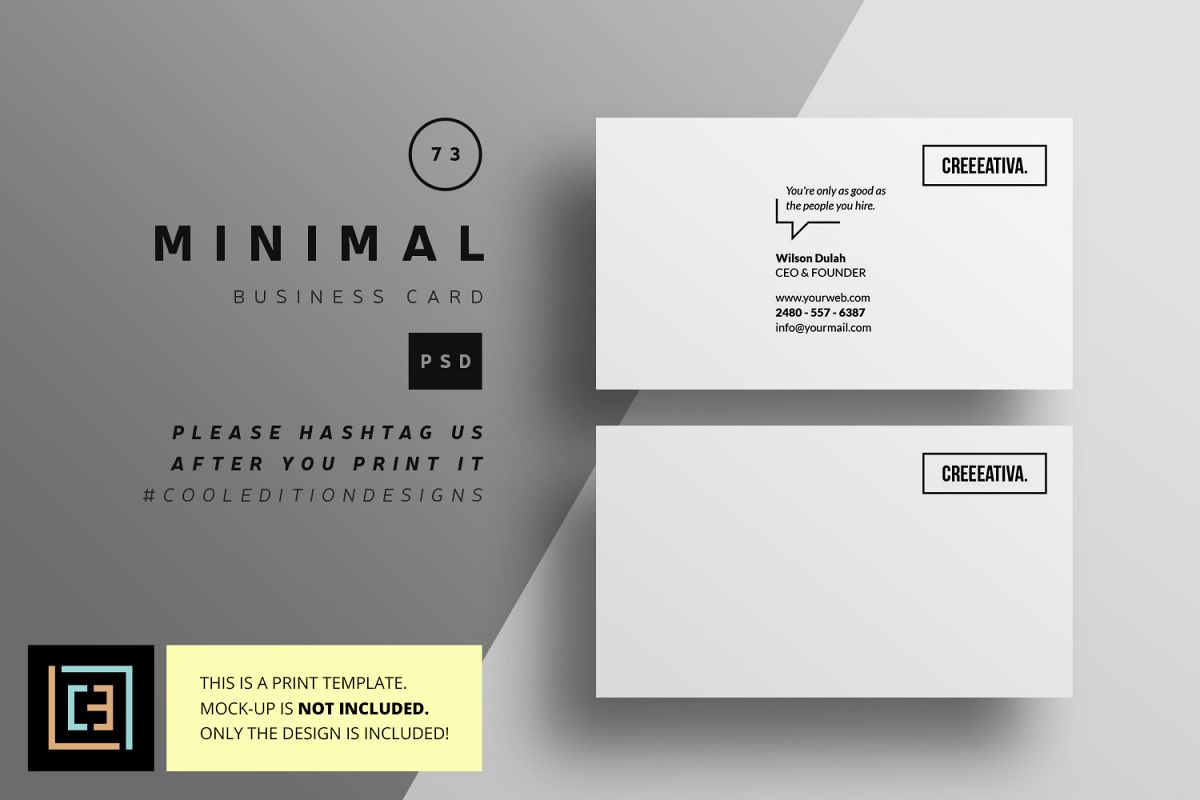 minimal business card bc073 minimal business card