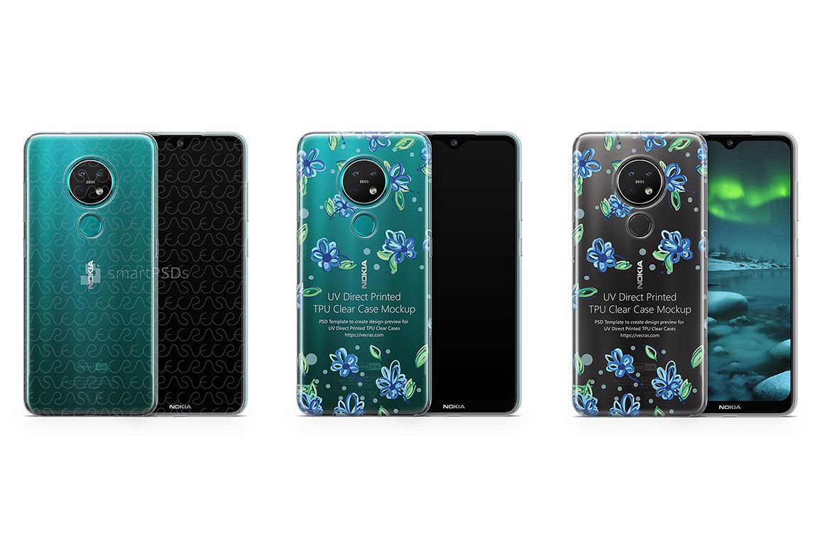 Nokia 7.2 2019 TPU Clear Case Mockup example image 1