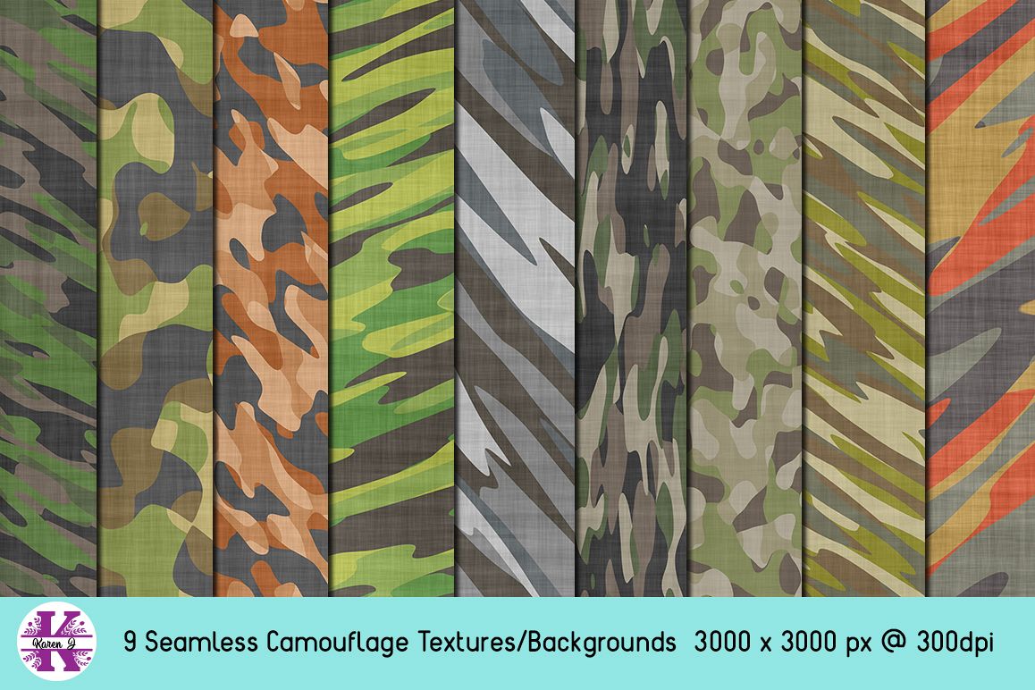 Camouflage Bundle - Backgrounds - Textures example image 1