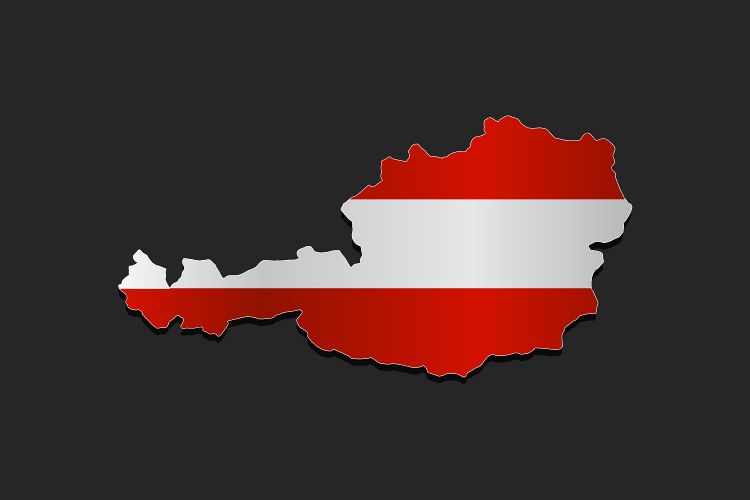 Austria map with flag example image 1
