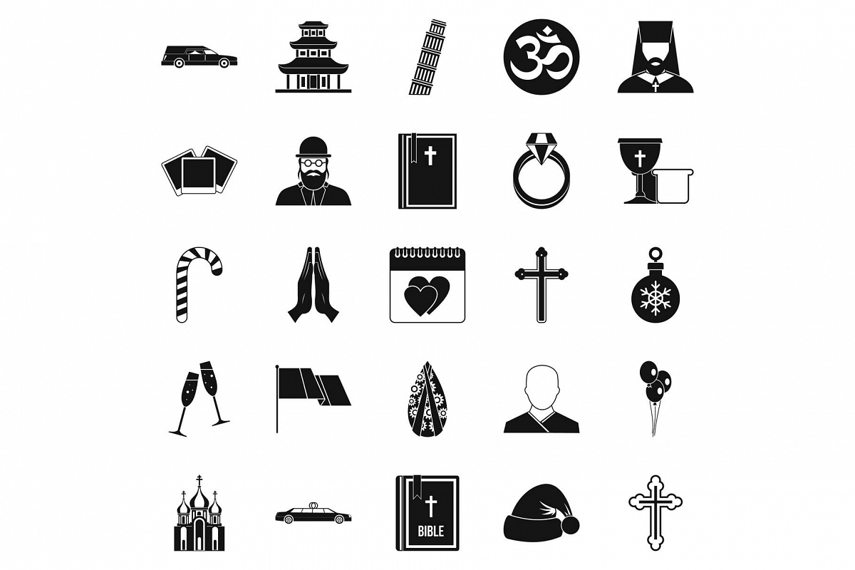 Kirk icons set, simple style example image 1