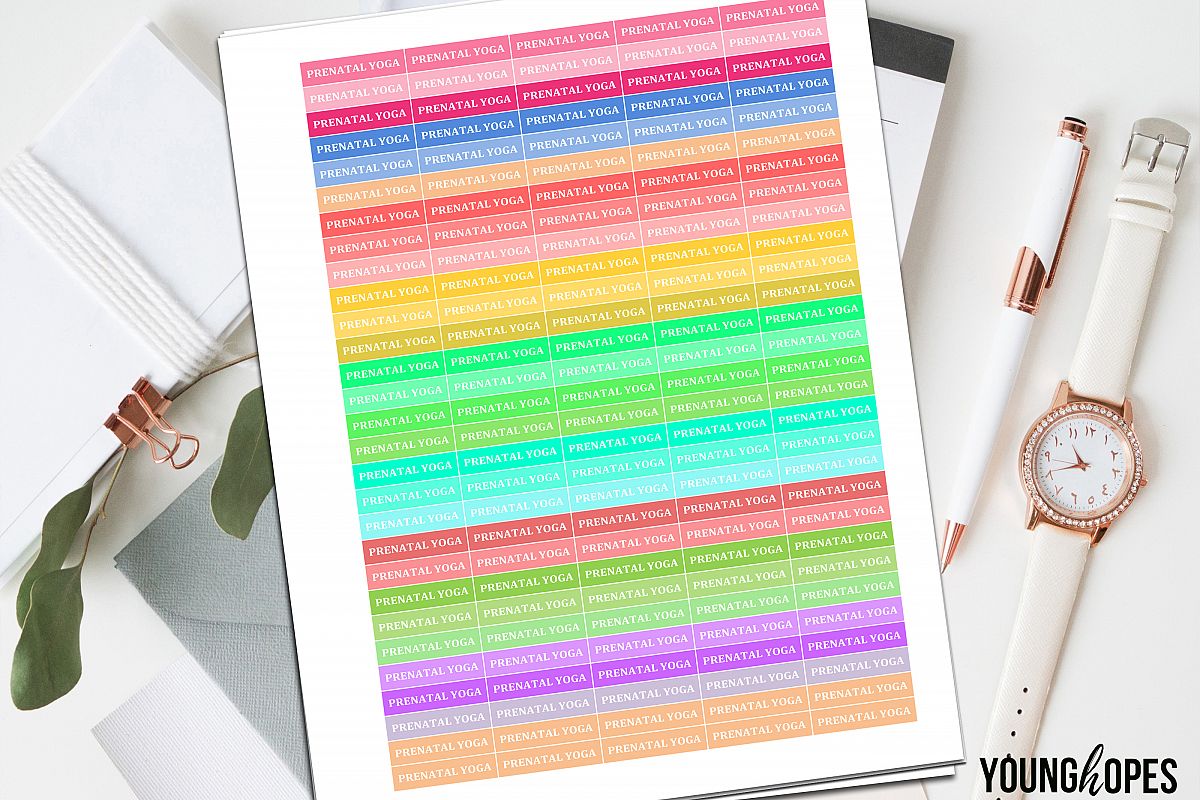 Prenatal Yoga Planner Stickers Printable Stickers example image 1