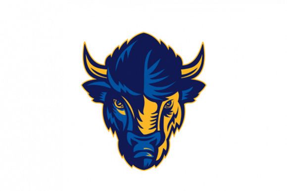 American Bison Head Retro example image 1