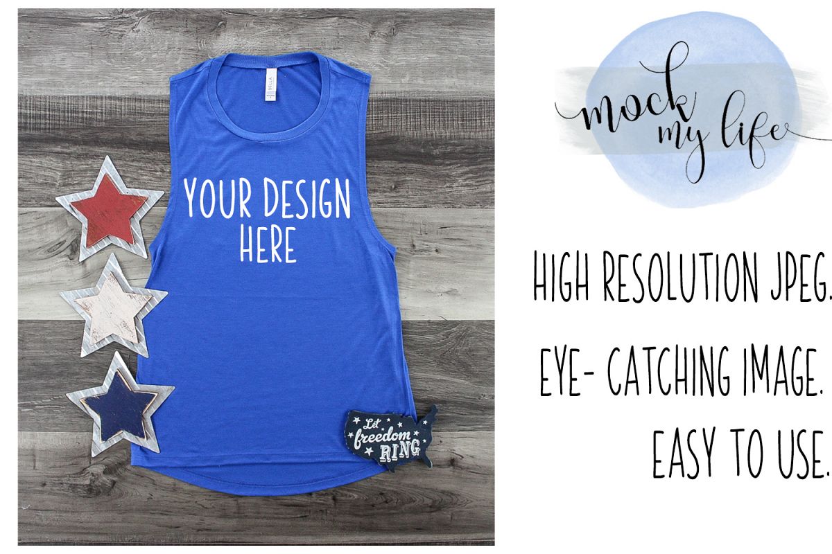 Bella Canvas Mockup / Patriotic Flat Lay / Independence Day example image 1