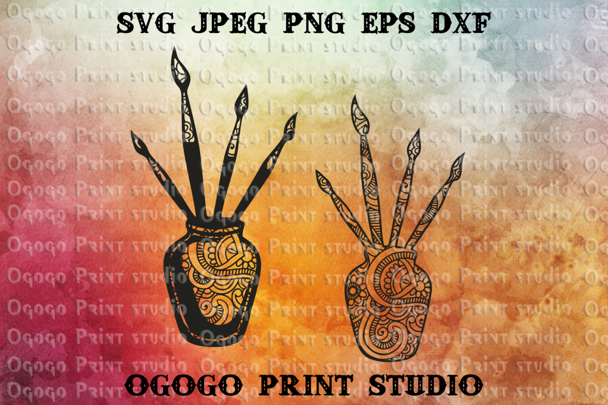 Paint brush SVG Zentangle SVG 100 Days School Svg Art Paint brush SVG Zentangle SVG 100 Days School Svg Art
