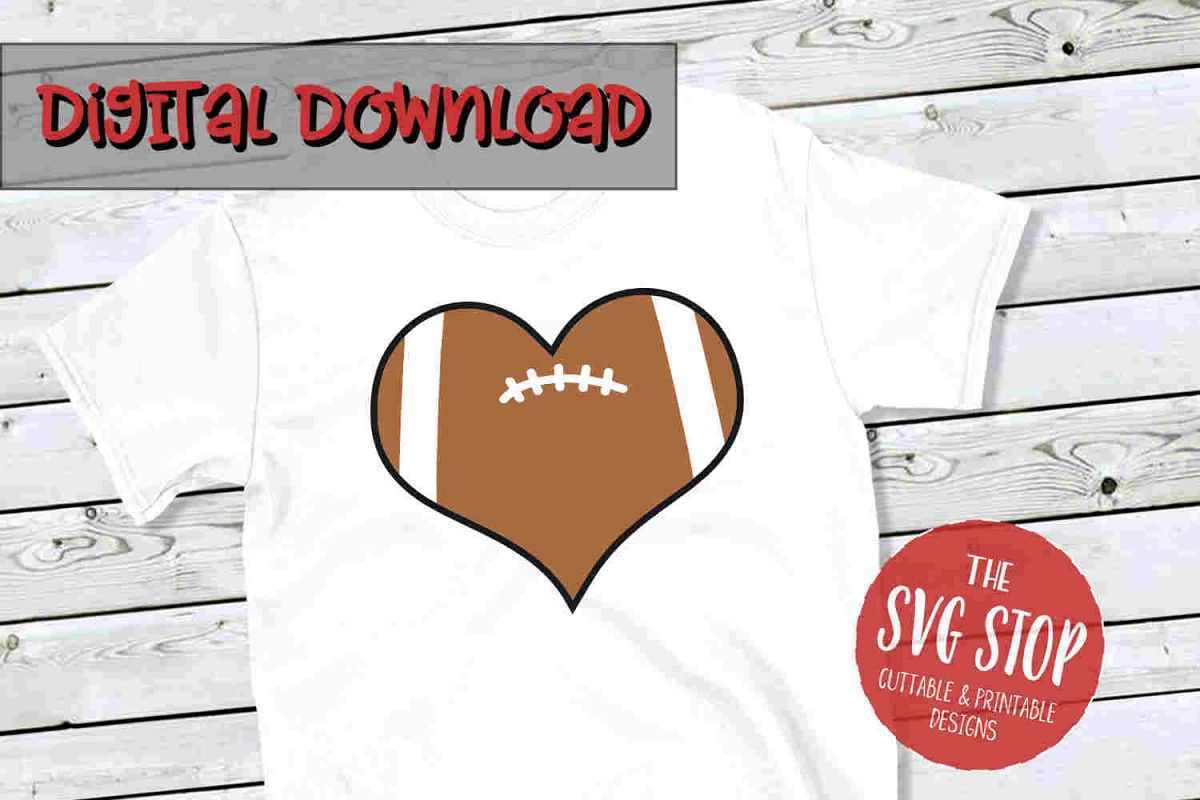Heart Football 4 -SVG, PNG, DXF example image 1