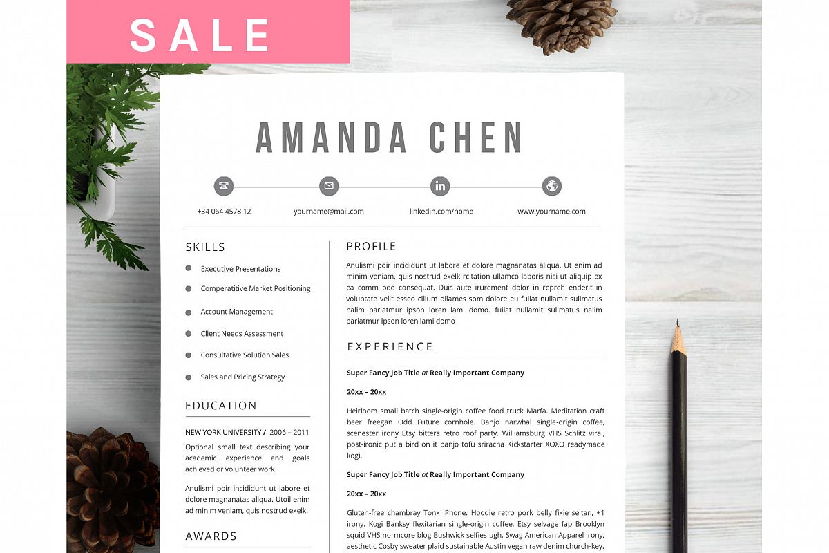 Feminim Resume Template example image 1
